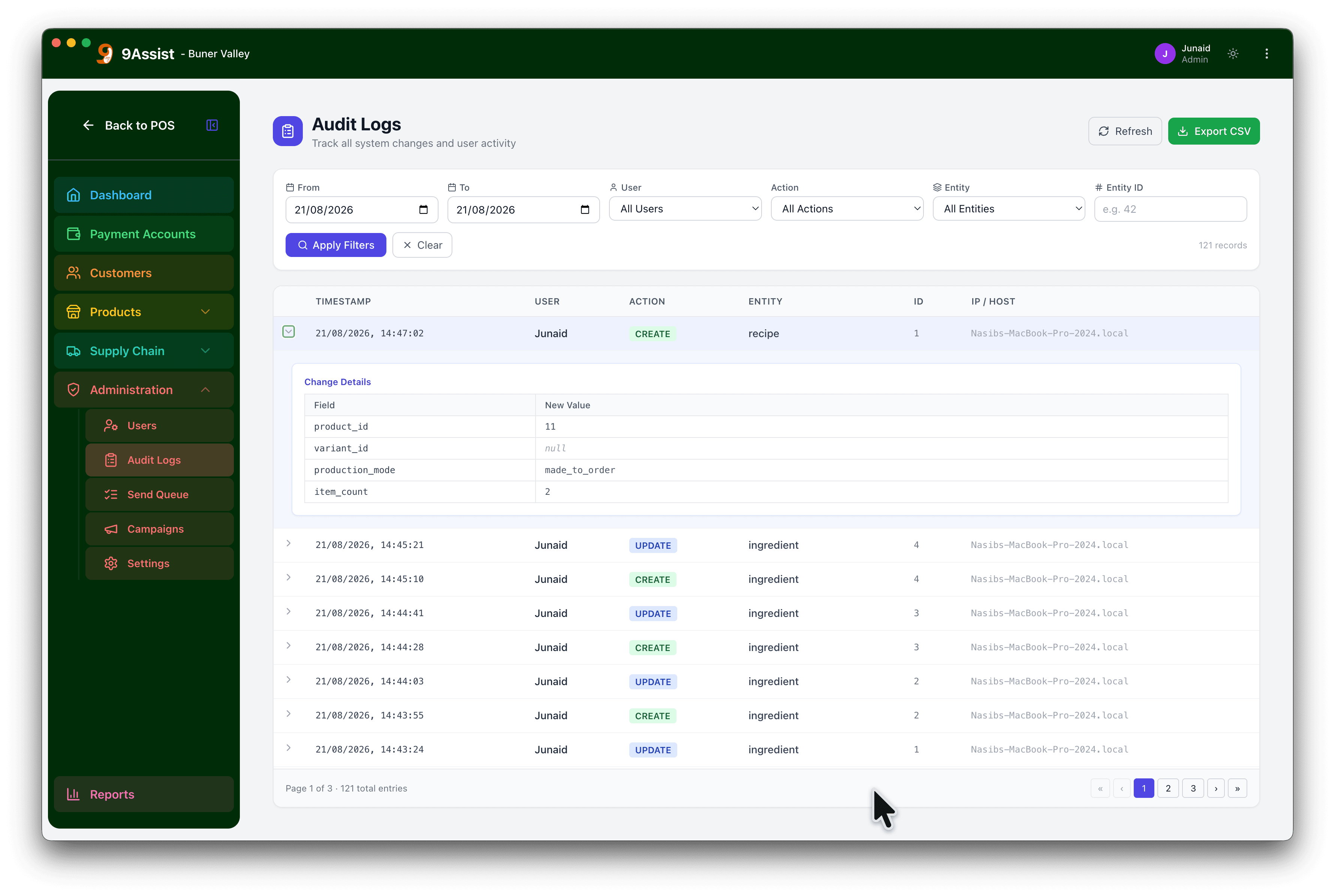 15 Audit Logs History